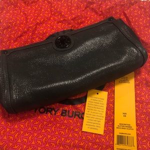 Tory Burch Glitter framed deco rivet clutch